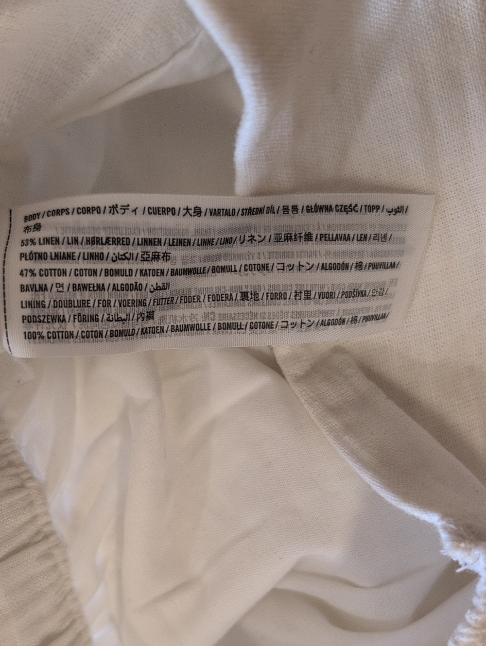Abercrombie & Fitch Linen White Wide-Leg Women's Pants - Picture 8 of 8